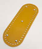 Çanta Aksesuar Suni Deri Hardal Renk 30X12 cm Oval Çanta Tabanı (Gümüş Aparatlı)