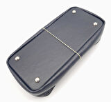 Çanta Aksesuar Lacivert Suni Deri 28x13 cm Yüksek Çanta Tabanı Gümüş Metalli