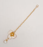 Çanta Aksesuar Light Gold Hardal Renk Çiçekli Sarkaç Süs