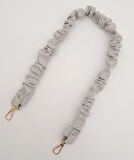 Çanta Aksesuar 70 cm Büzgü Model Suni Deri Açık Gri Renk Çanta Sapı Light Gold Metalli