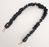 Çanta Aksesuar 70 cm Büzgü Model Suni Deri Siyah Renk Çanta Sapı Light Gold Metalli