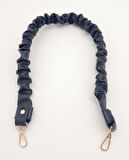 Çanta Aksesuar 70 cm Büzgü Model Suni Deri Lacivert Renk Çanta Sapı Light Gold Metalli