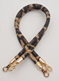 Çanta Aksesuar Çift Kordon Çanta Sapı Leopar Light Gold Metalli