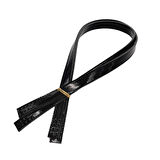 Çanta Aksesuar Rugan Deri 80x2 cm Dikişli Çift Çanta Sapı Siyah Renk