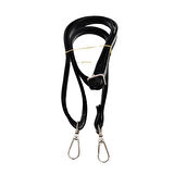 Çanta Aksesuar Rugan Deri 125x2 cm Sürgütlü Siyah Renk Çanta Sapı Gümüş Metalli