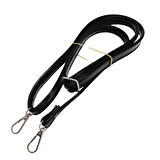 Çanta Aksesuar Rugan Deri 125x2 cm Sürgütlü Siyah Renk Çanta Sapı Gümüş Metalli