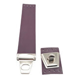 Çanta Aksesuar 18x3.5 cm Suni Deri Mor Renk Kapak Gümüş Metalli