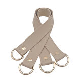 Çanta Aksesuar Suni Deri 38x2.5 cm Bej Renk Çift Çanta Sapı Light Gold Metalli