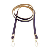 Çanta Aksesuar Gerçek Deri Spagetti Model Mor Renk Light Gold Metal Çanta Sapı