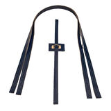 Çanta Aksesuar Gerçek Deri Köprü Kilitli Çanta Seti Lacivert Renk Light Gold Metalli