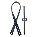 Çanta Aksesuar Gerçek Deri Köprü Kilitli Çanta Seti Lacivert Renk Light Gold Metalli