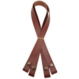 Çanta Aksesuar Gerçek Deri Çıtçıtlı Çanta Sapı Kızıl Kahve Renk Antik Metalli