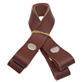 Çanta Aksesuar 30 cm Gerçek Deri Kızıl Kahve Renk Çıtçıtlı Sap Gümüş Metalli