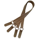 Çanta Aksesuar Haledört Model Suni Deri Çift Sap Vizon Renk Antik Metalli