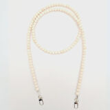 Nusrat Bilişim Çanta Aksesuar 120 cm Ham Doğal Renk 8 mm Ahşap Boncuklu Çanta Sapı Gümüş Metalli