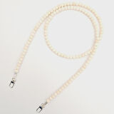 Nusrat Bilişim Çanta Aksesuar 120 cm Ham Doğal Renk 8 mm Ahşap Boncuklu Çanta Sapı Gümüş Metalli