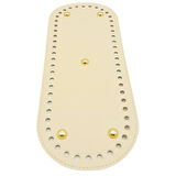 Çanta Aksesuar Suni Deri 30x12 cm Oval Çanta Tabanı Krem Renk Light Gold Aparatlı