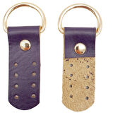Çanta Aksesuar Gerçek Deri Sapucu (Böce) Mor Renk Light Gold Metalli