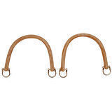 Nusrat Bilişim Çanta Aksesuar 16 cm Akrilik Sütlü Kahve Renk Çanta Tutma Sapı Light Gold Metalli