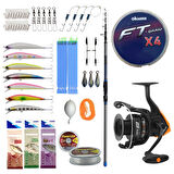 Yek Outdoor Profesyonel Hazır Olta Seti Dam Imax 4.20M 100-250G Surf Kamışı&Okuma JAW-55 Olta Makinesi