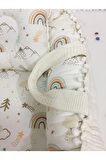Krem , Pikeli Ve Ponponlu, Babynest/ana Kucağı/anne Yanı