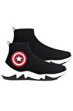 Captain America Çorap Design Sneaker Spor Ayakkabı