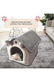 Yumuşak Peluş Kedi&Köpek Evi🐾Kapalı Kulübe Tasarım–Sıcak,Yıkanabilir Minderli Evcil Yatak