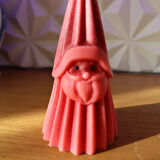 Uretti - Ayşe 7362 - El Yapımı Noel Baba Detaylı Mum - 6 x 12 cm