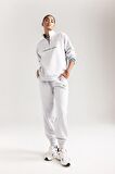 DeFactoFit Oversize Geniş Kalıp Dik Yaka Spor Baskılı Sporcu Sweatshirt D1701AX24AUGR93