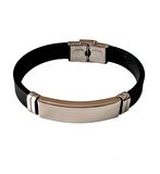 Silikon Kordon Çelik Mixli Sade Şık Trend Model Erkek Bileklik 22 cm