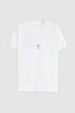 Regular Fit Beyaz Baskılı %100 Pamuk T-shirt 2EC14ORT05214