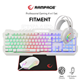 Rampage FİTMENT KM-GX7 Gökkuşağı Aydınlatmalı USB Gaming Combo Q Gaming Klavye + Mouse + Mousepad + Kulaklık