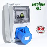 Elektrikli Araç Kombinasyon Kutusu, Tesla Blue Adaptöre Uyumlu, ''Medium ALL'' 3x32A + 1x16A V i k o / P a n a s o n i c