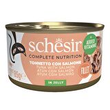 Schesir Tam ve Dengeli Ton Balığı ile Somonlu Jöle İçinde Kedi Konservesi 85 gr