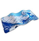 70x30cm Mouse Pad Kaymaz Kauçuk Taban Dikişli Gaming Oyuncu Mousepad Japon Dalgası