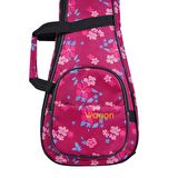 Wagon Case 04 Serisi Soprano Ukulele Çantası - Hibiscus Pembe