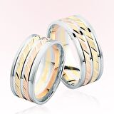 Harem Altın Rose Beyaz Altın Alyans 7103