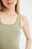 DeFacto Coool Bodycon Vücudu Saran Basic Düz Fitilli Kaşkorse Kolsuz Mini Elbise A0732AX24SMKH271