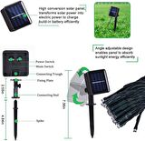 Solar Güneş Enerjili 8Mod Bahçe Aydınlatma Su Geçirmez 30Metre 300led Çok Renkli