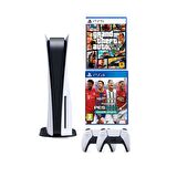 Playstation 5 Disk li + 2. PS5 DualSense Kol + Pes 2021 + GTA 5 (ithalatçı Garantili)
