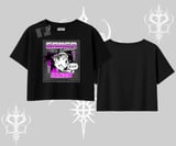 Oversize Crop Tshirt Games Schoolgirl Anime Baskılı