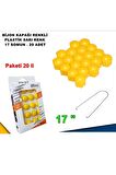 Renkli Bijon Kapağı Plastik Sarı Renk Altıgen 17 Mm Bijon Uyumlu 20 Adet -
