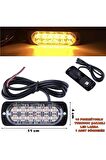 Off Road Led Lamba Turuncu Çakarlı 16 Fonksiyonlu 12 Led 4 X 11 Cm 1 Adet -