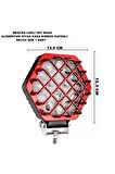 Off Road Led Lamba Kafesli Alüminyum Kırmızı Kasa Beyaz Sabit Led 12,3 X 13,5 Cm 1 Adet -