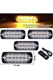 Led Lamba Turuncu 16 Fonksiyonlu 12 Led 4 X 11 Cm 4 Adet -