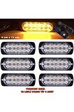 Off Road Led Lamba Turuncu Çakarlı 16 Fonksiyonlu 12 Led 4 X 11 Cm 6 Adet -  Uyumlu