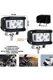 Off Road Led Lamba Turuncu Çakarlı -beyaz Ledli 3 Fonksiyonlu 5,5 X 10 cm 2 Adet