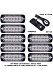 Off Road Led Lamba Turuncu - Beyaz 15 Fonksiyonlu Dorse Tip 12 Led 4 X 11 Cm 8 Adet -