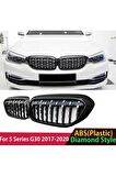 Bmw G30 5 Serisi Uyumlu Diamond Ön Panjur Izgara Böbrek 2017 - 2020 Arası Piano Black & Krom