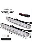 Gündüz Ledi Beyaz 9 Led Siyah Metal Kasa Beyaz Işık Gündüz Ledi 9 Ledli 12v 2 Adet -
